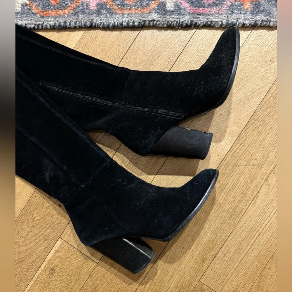 Aldo Black Suede Thigh-High Boots | Size 7 - Picture 5 of 11